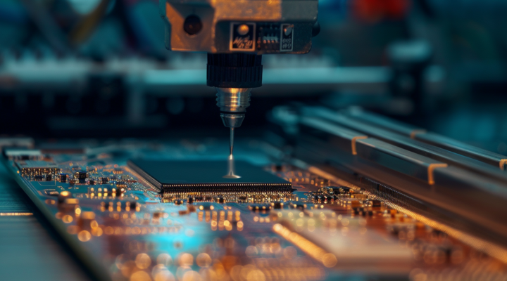 a circuit board being manufactured
