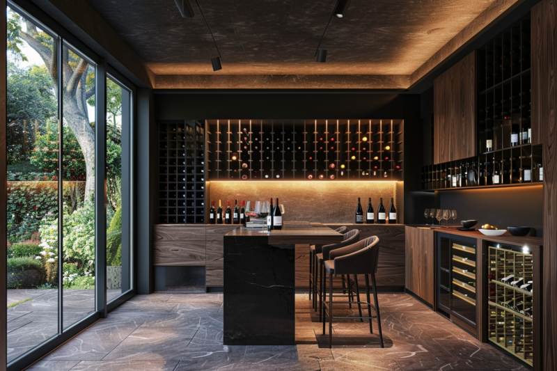 wine collection in a house