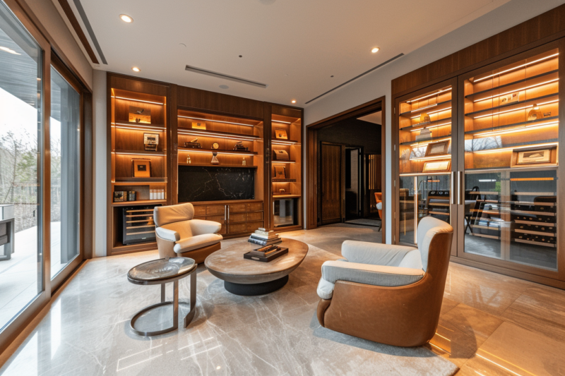 humidity controlled room for cigars and wine