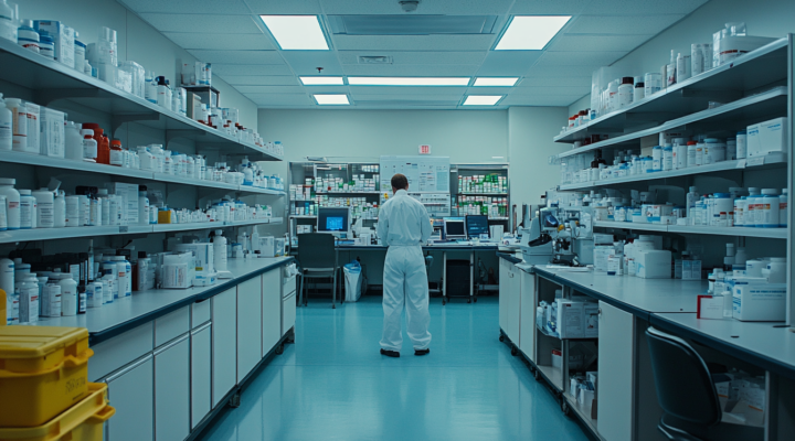 man in a pharmaceutical plant