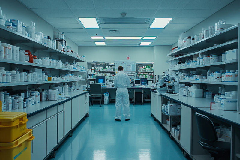 man in a pharmaceutical plant